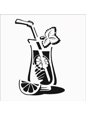 Stencil Sarayi Boyama Şablon Mutfak Obje ve Yazıları - 8294