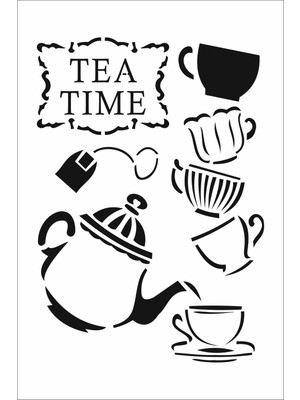 Stencil Sarayi Boyama Şablon Mutfak Obje ve Yazıları - 4075