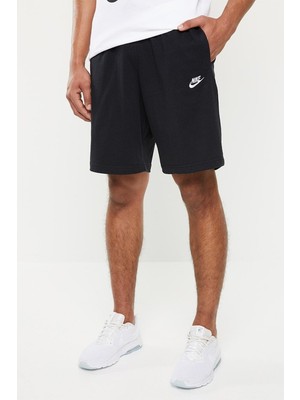 Nike Siyah Sportswear Club Jersey Pamuklu İnce Yazlık Şort Erkek İçin Rahat Beden XL