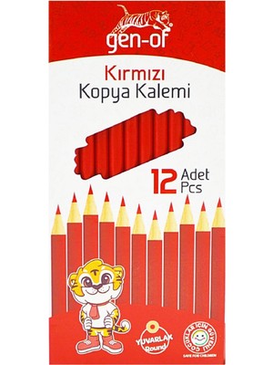 Gen-Of Gen Of Yuvarlak Kırmızı Kopya Kalemi 12 Adet