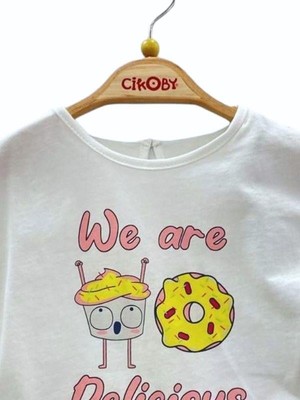 Çikoby Kız Bebek Pamuklu Donat  Baskılı T-Shirt