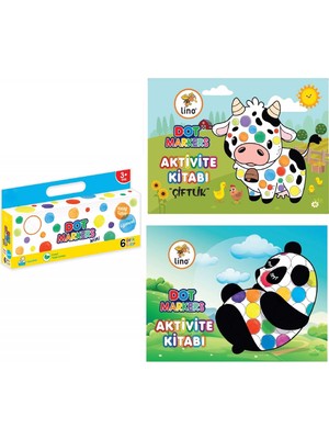 İleri Grup 2’li Dot Marker Boyama Kitabı + Mini Dot Marker 6’lı Boya Kalemleri