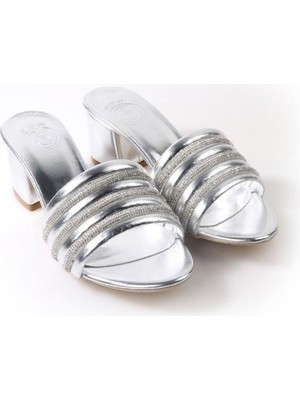 Papuçcity Nhr 02782 5 cm Topuklu Kadın Abiye Terlik