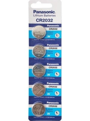 Panasonic CR2032 3V Lityum Blister Düğme Pil 5 Adet