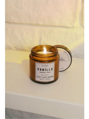 B8 Studio Vanilya Kokulu Mum, Amber Rengi Cam Kavanozda Kapaklı