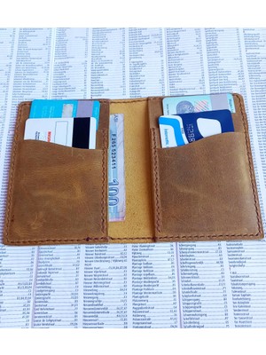 Madamera Kişiye Özel Isimli Minimalist Deri Kartlık El Yapımı Deri MK28