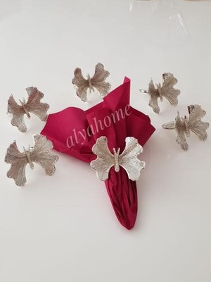 Alya Home Kelebek Peçete Halkası Gümüş