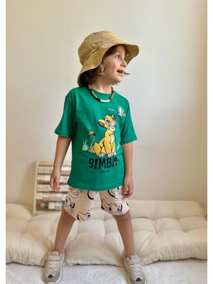 Sacro Kids Simba Baskılı Şort T-Shirt Erkek Çocuk Takım