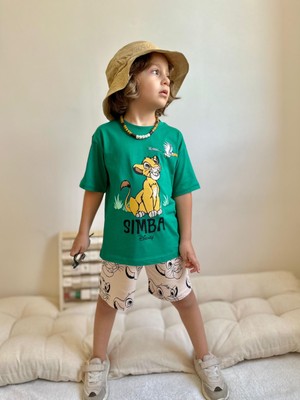 Sacro Kids Simba Baskılı Şort T-Shirt Erkek Çocuk Takım