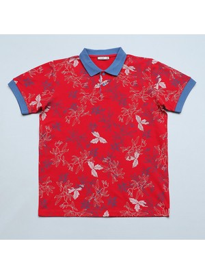 Wanex Erkek Çocuk Kısa Kol Baskılı Polo Yaka Tişört - 16839 - Kırmızı