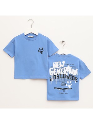 Wanex Erkek Çocuk Kısa Kol Tişört - 16877 - Mavi