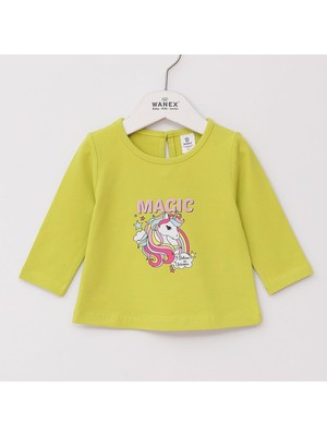 Wanex Kız Çocuk Uzun Kollu Ince Tişört 32484 Fıstık Yeşili