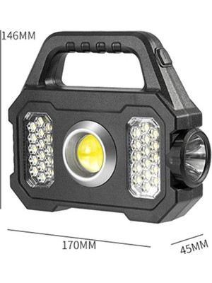 Multifunctional Multi Fonksiyonel Portatif Işık LED Lamba Güneş Enerjili USB Şarjlı Su Geçirmez El Feneri Kamp Işığı