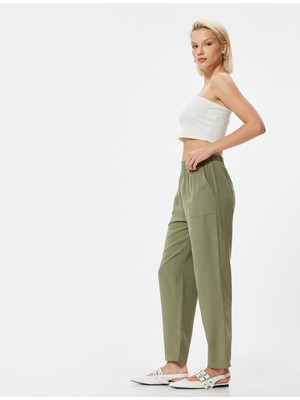 Koton Havuç Kesim Pantolon Cepli Viskoz Kumaş