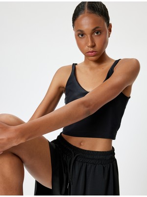 Koton Sporcu Sütyeni V Yaka Kaplı Slim Fit