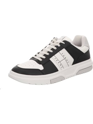 Tommy Hilfiger Erkek Brooklyn Deri Siyah Logolu Sneaker