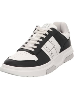 Tommy Hilfiger Erkek Brooklyn Deri Siyah Logolu Sneaker