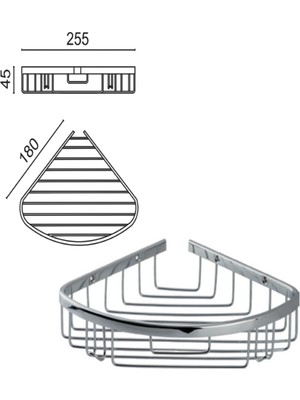 Zerrin Tekli Köşe 18X18 Sabunluk ve Şampuanlık