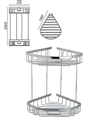 Zerrin Ikili Köşe 18X18 Sabunluk ve Şampuanlık