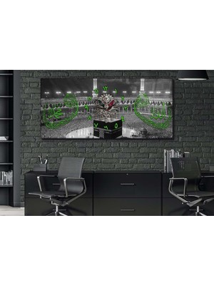 Marpanya Yatay Ortadan Saatli Dini Temalı Cam Tablo YSOD099