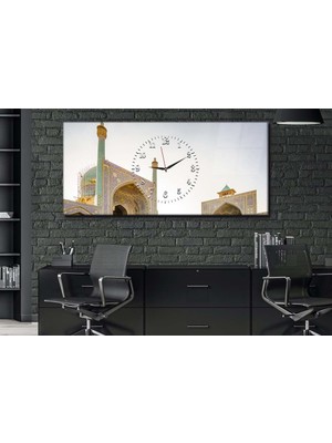 Marpanya Yatay Ortadan Saatli Dini Temalı Cam Tablo YSOD035