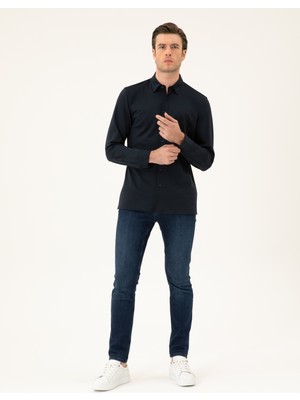Cacharel Erkek Lacivert Slim Fit Gömlek 50286260-VR033