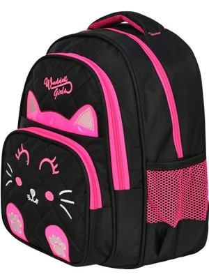 Waddell Kedi Desenli Okul Çantası 40 cm Yükseklik 28 cm Genişlik Kız Çocuklar İçin Kaliteli