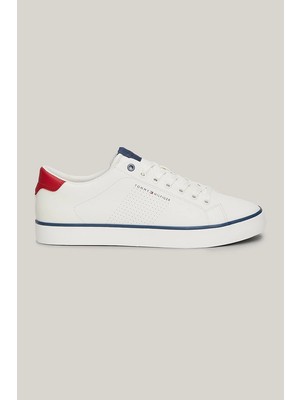 Tommy Hilfiger Erkek Logo Detaylı Beyaz Sneaker