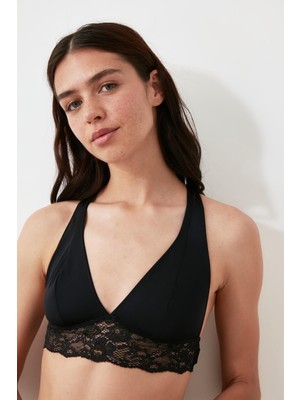 Deep Secret Kadın Siyah Mıcro Sırt Detaylı Bralet Dikişsiz Rahatlık %82 Polyester %18 Elastan