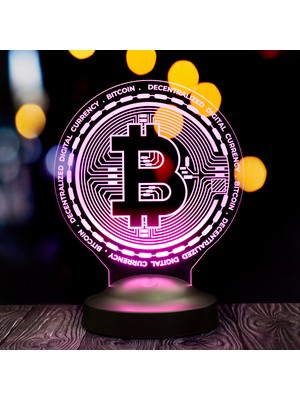 Sevgi Lambası Bitcoin, Bitcoin Sembollü Hediye, Bitcoin Para Jetonu Şeklinde 3D LED Lamba, Kripto Para, Bitcoin Logo