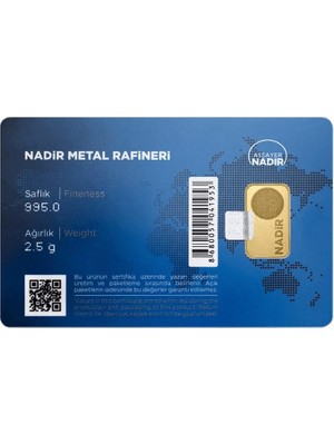 Nadir Gold 2.5 gr 24 Ayar 995 Milyem Nadirgold Gram Altın