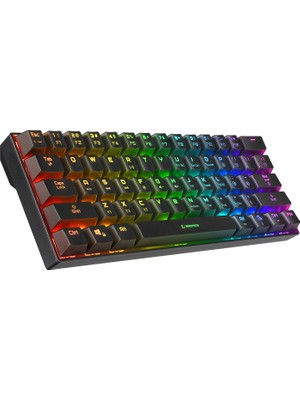 Rampage KB-RX63 B-Atom Siyah Bluetooth Rgb Backlight Red Swıtch Us Layout 63 Tuşlu Mini Gaming Oyuncu Klavyesi