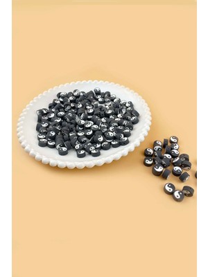 New Obsessions Dıy Takı Yapım Malzemesi 25 Adet Siyah- Beyaz Fimo Boncuk