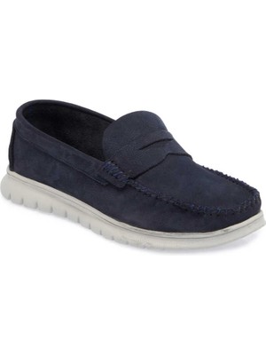 Tergan  Lacivert Hakiki Nubuk Deri Erkek Casual Ayakkabı - E24I1AY56758-C39