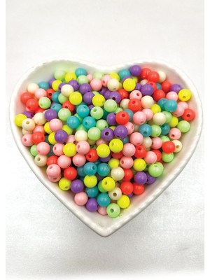 Ebruli Boncuk Renkli 6-8-10MM Soft Boncuk Takı Yapımı Aksesuar Bead (50 Gr)