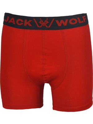 Jack Wolf Kırmızı 5'li Kutu Pamuklu Likralı Erkek Boxer