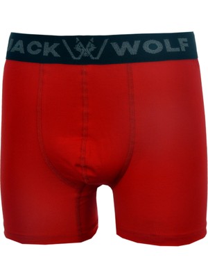 Jack Wolf Kırmızı 5'li Kutu Pamuklu Likralı Erkek Boxer