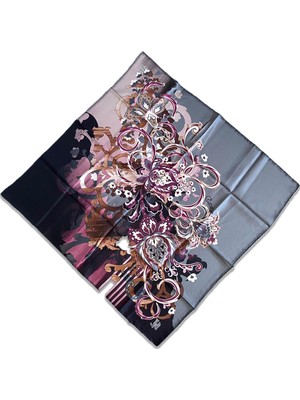 Levidor Tivil Ipek Eşarp 35074 Pembe Gri Karışık Desen