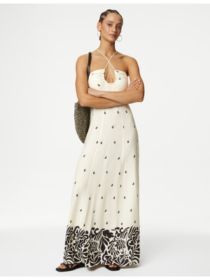 Marks & Spencer Halter Yaka Maxi Plaj Elbisesi