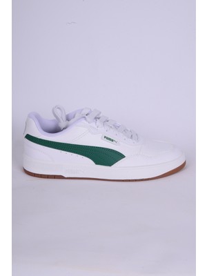 Puma 389371-11 Court Ultra Lite Deri Rahat Taban Bağcıklı Rahat Hafif Esnek Beyaz-Yeşil Günlük Unisex Ayakkabı