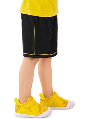 Kiko Kids Puppies Cırtlı Erkek Bebek İlk Adım Panduf Ayakkabı Sarı Düz Taban Tekstil Malzeme