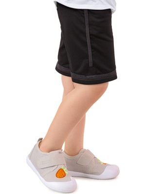 Kiko Kids Strawberry Cırtlı Erkek Bebek Ilk Adım Panduf Ayakkabı Gri