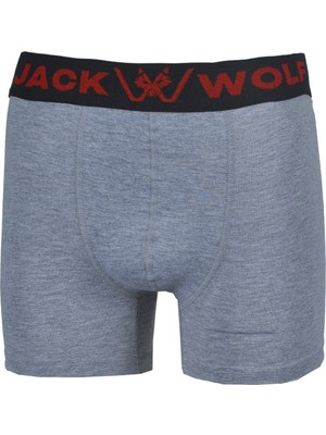 Jack Wolf Gri 5'li Kutu Pamuklu Likralı Erkek Boxer