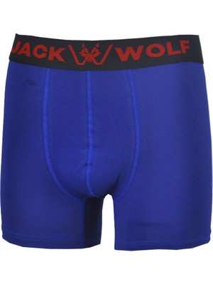 Jack Wolf Mavi 5'li Kutu Pamuklu Likralı Erkek Boxer