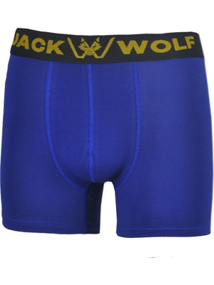 Jack Wolf Mavi 5'li Kutu Pamuklu Likralı Erkek Boxer