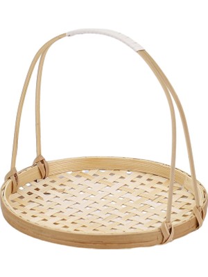 IENIN Dokuma Meyve Sepeti Rattan Aperatif Kurabiye Ör Hizmet 18  Cm Çap (Yurt Dışından)