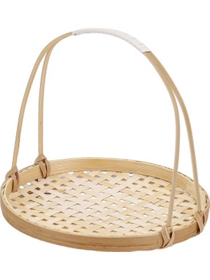 IENIN Dokuma Meyve Sepeti Rattan Aperatif Kurabiye Ör Hizmet 18  Cm Çap (Yurt Dışından)