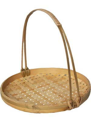 IENIN Dokuma Meyve Sepeti Rattan Aperatif Kurabiye Ör Hizmet 22  Cm Çap (Yurt Dışından)