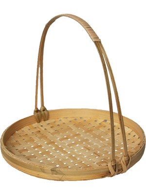 IENIN Dokuma Meyve Sepeti Rattan Aperatif Kurabiye Ör Hizmet 22  Cm Çap (Yurt Dışından)