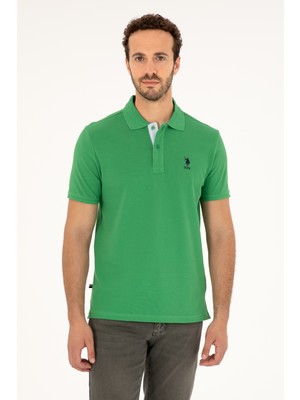 U.S. Polo Assn. Erkek Regular Fit Polo Yaka Yeşil Basic Tişört 50279611-VR054